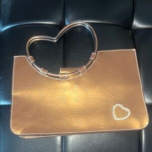 Guess Brown Heart Handle Women's Bag